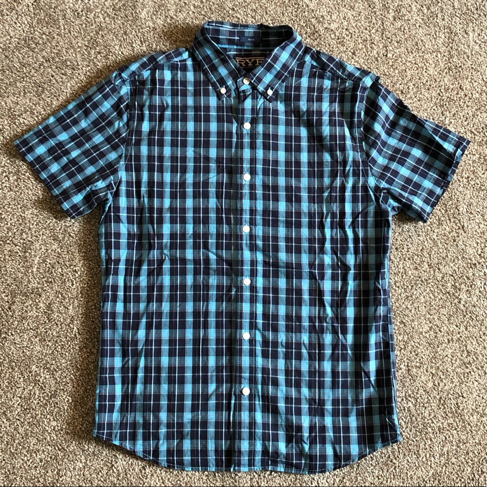 NWOT RYE Slim Fit Short Sleeve Button Down